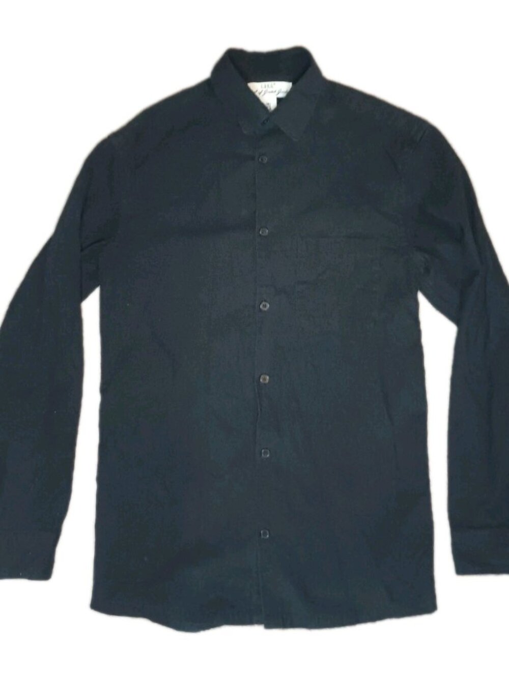 H&M L.o.g.g Men's Fit Size Small Long Sleeve Button Down Shirt Black Cotton